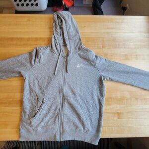 Gray Nike Zip up hooded sweatshirt
